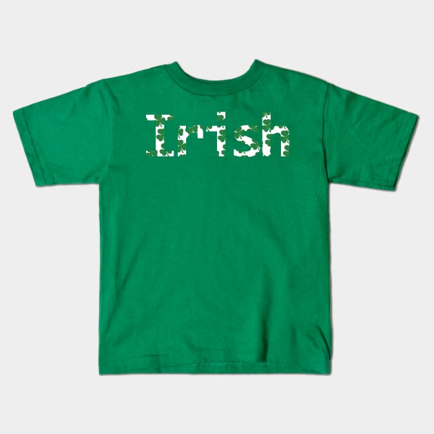 Irish Green Shamrocks St Patricks Day Kids T-Shirt by ellenhenryart